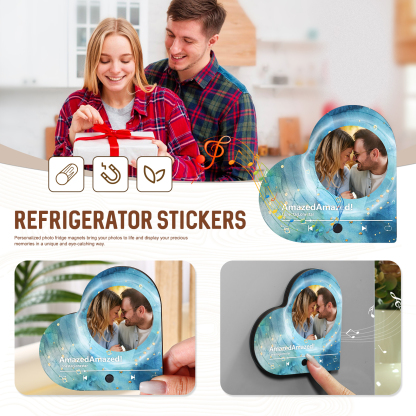 Personalisierte mit Lied & Foto Musik-Kühlschrankmagnet – Romantisches Geschenk für Paar