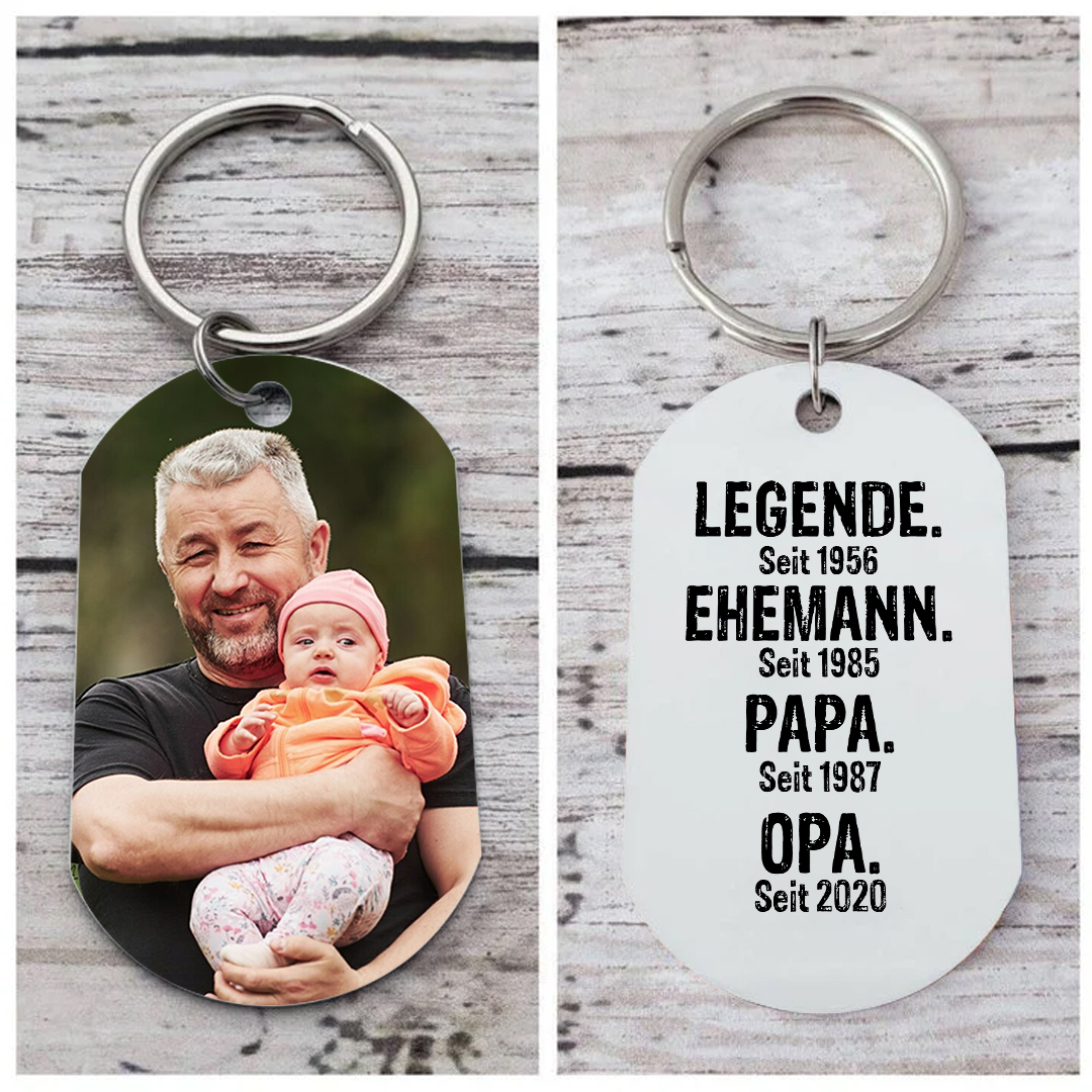 Personalisiertes mit Foto & 4 Jahren Schlüsselanhänger für Opa