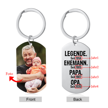 Personalisiertes mit Foto & 4 Jahren Schlüsselanhänger für Opa