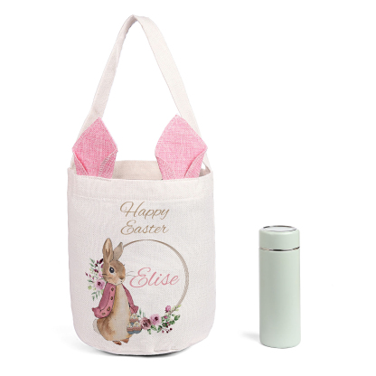 Personalisierbarer Text & Name Ostern Baumwolle Hase Tasche