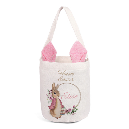 Personalisierbarer Text & Name Ostern Baumwolle Hase Tasche