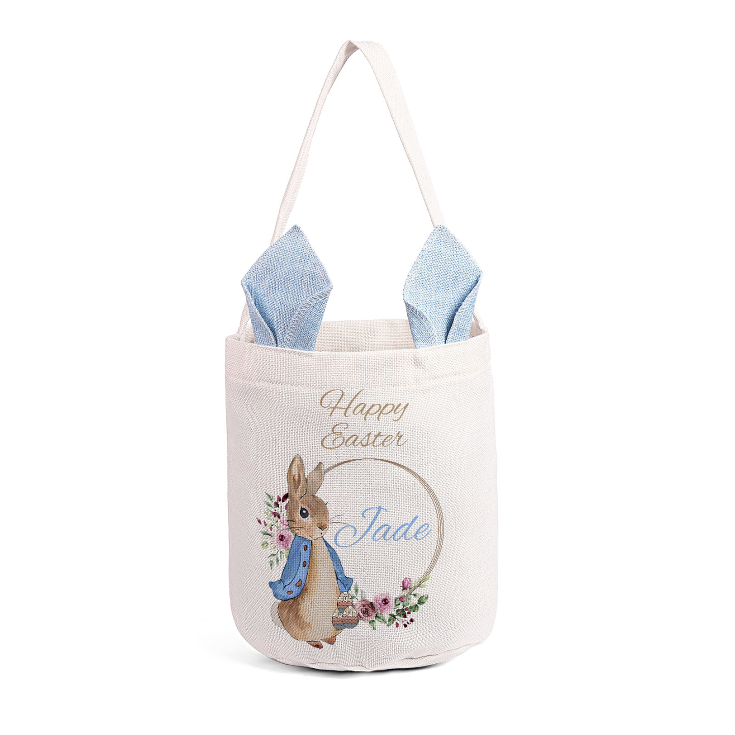 Personalisierbarer Text & Name Ostern Baumwolle Hase Tasche