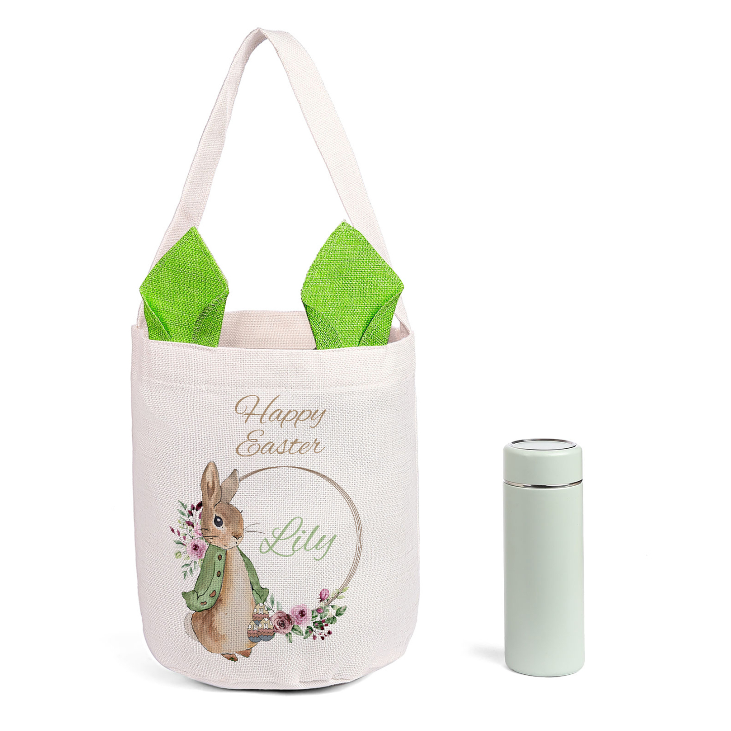 Personalisierbarer Text & Name Ostern Baumwolle Hase Tasche