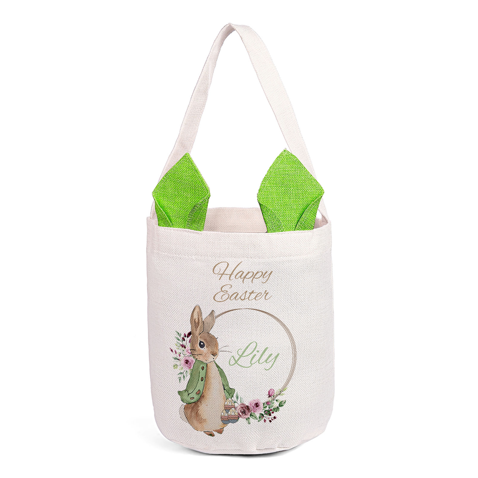 Personalisierbarer Text & Name Ostern Baumwolle Hase Tasche