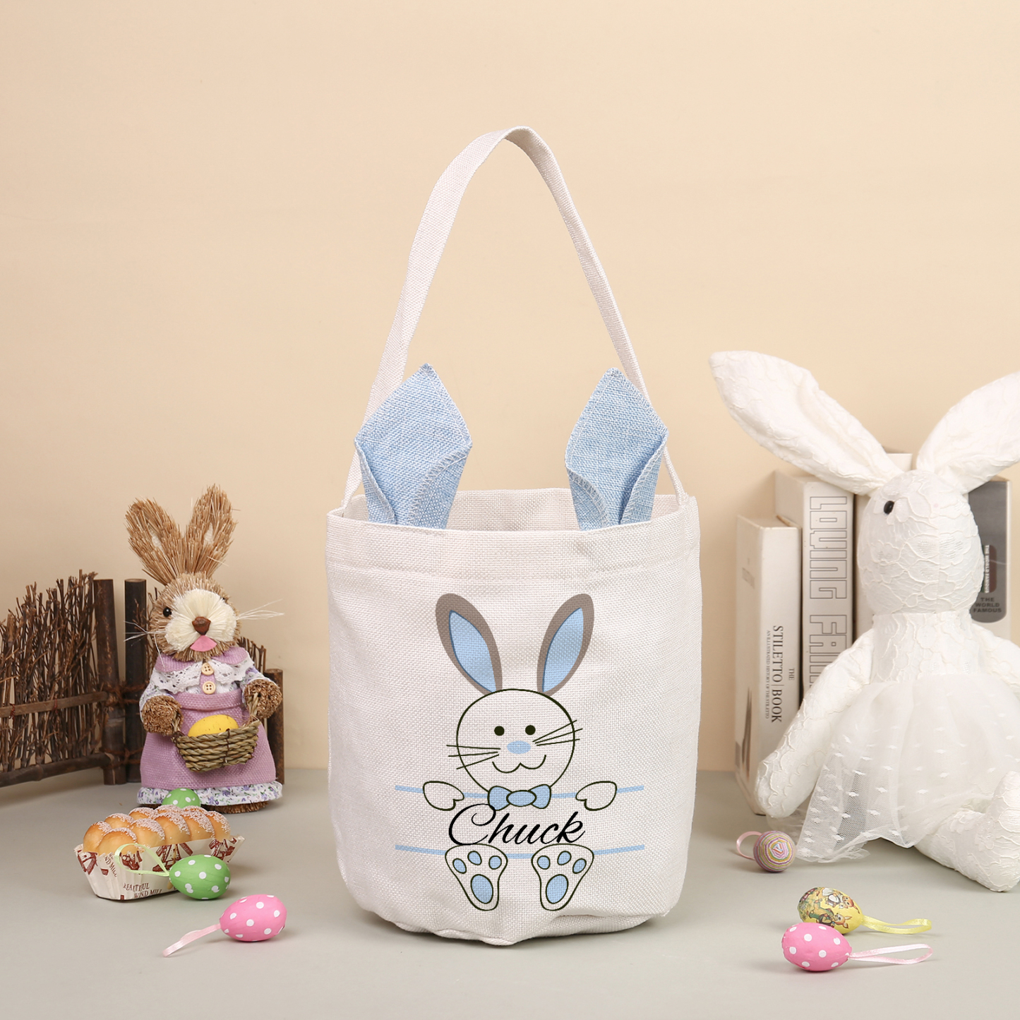 Personalisierbarer Name Ostern Baumwolle Hase Tasche