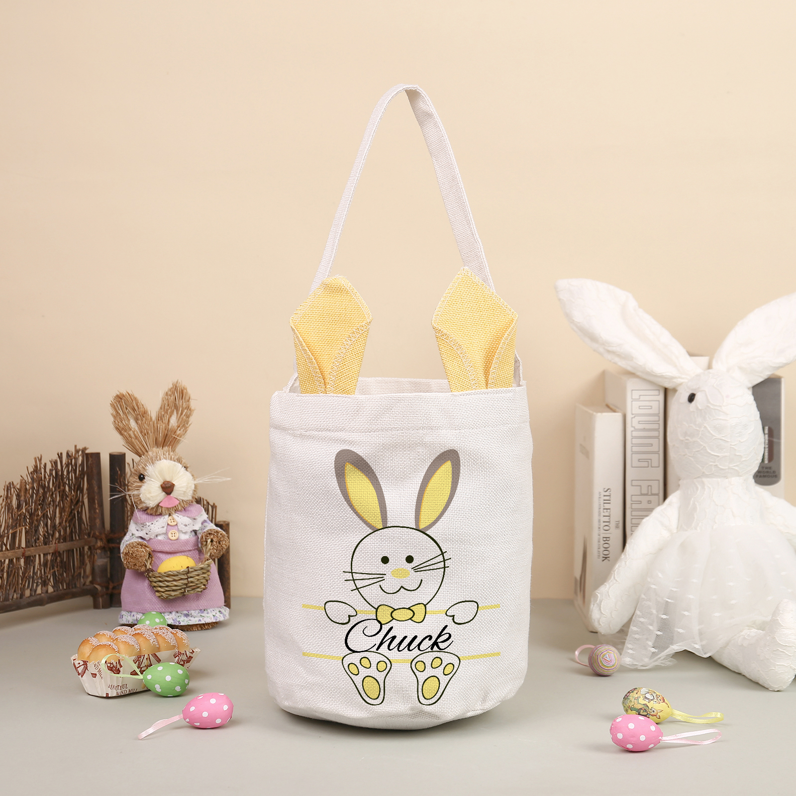 Personalisierbarer Name Ostern Baumwolle Hase Tasche