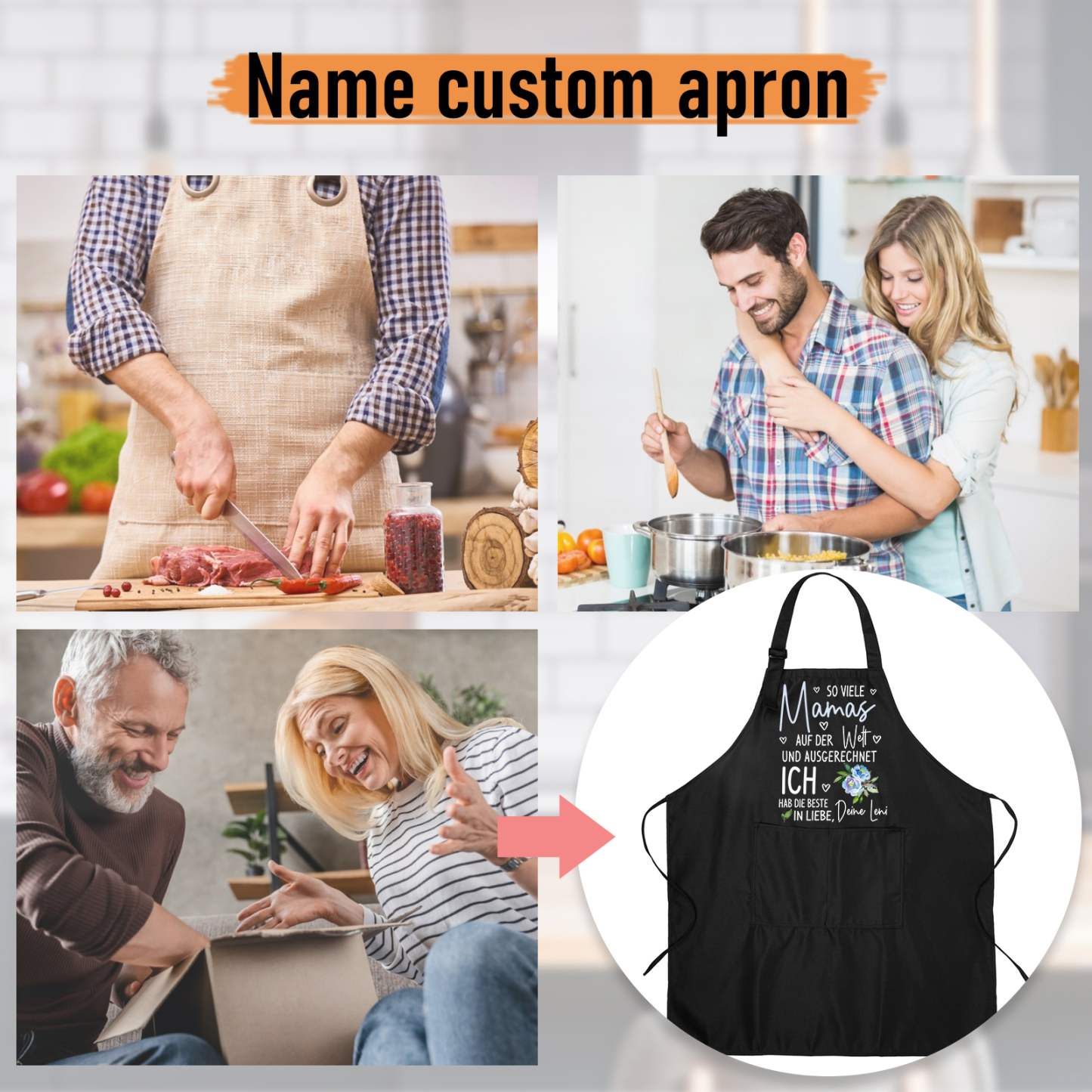 Personalisierte Text Kochschürze/Backschürze perfektes Geschenk für Mama zum Muttertag