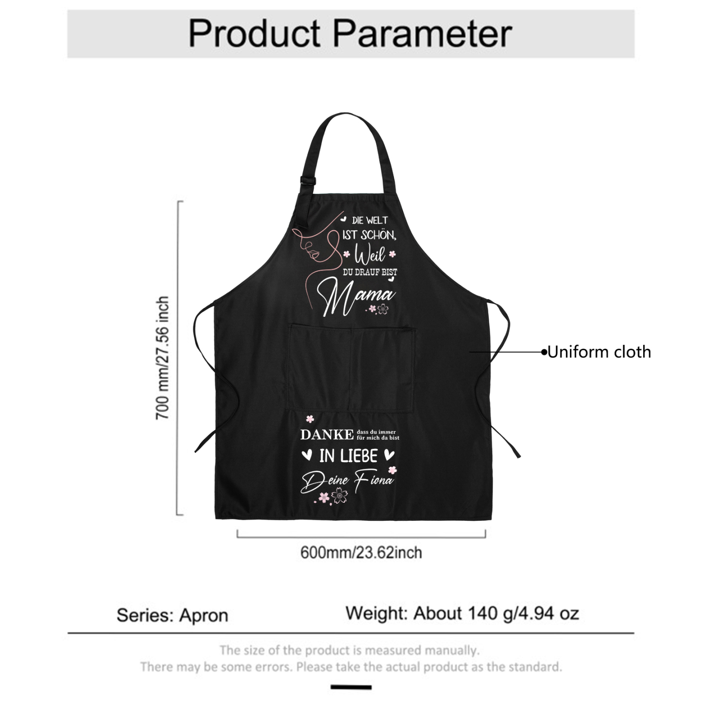 Personalisierte Text Kochschürze/Backschürze perfektes Geschenk für Mama zum Muttertag