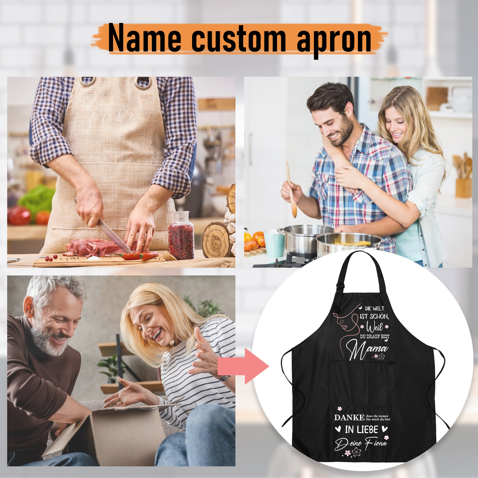 Personalisierte Text Kochschürze/Backschürze perfektes Geschenk für Mama zum Muttertag