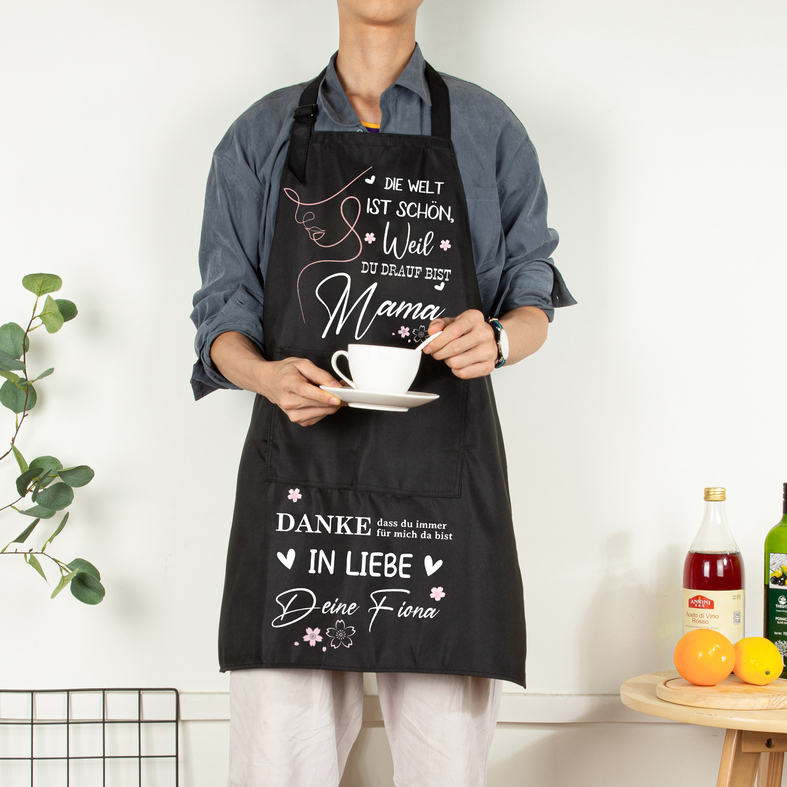 Personalisierte Text Kochschürze/Backschürze perfektes Geschenk für Mama zum Muttertag