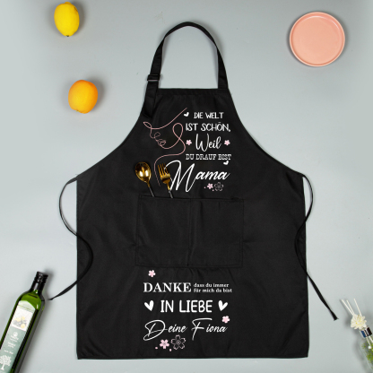 Personalisierte Text Kochschürze/Backschürze perfektes Geschenk für Mama zum Muttertag