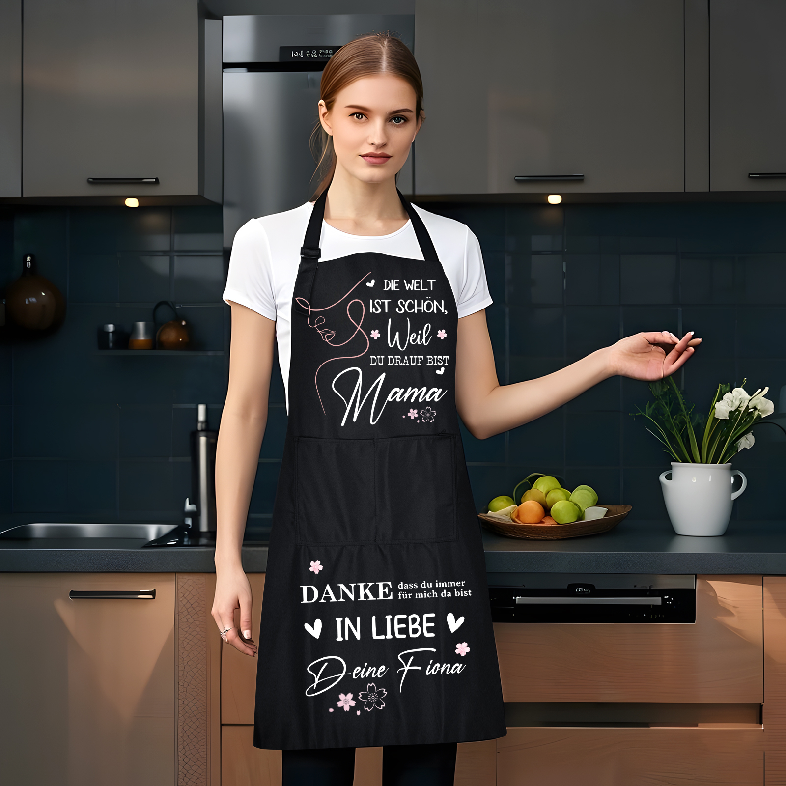 Personalisierte Text Kochschürze/Backschürze perfektes Geschenk für Mama zum Muttertag