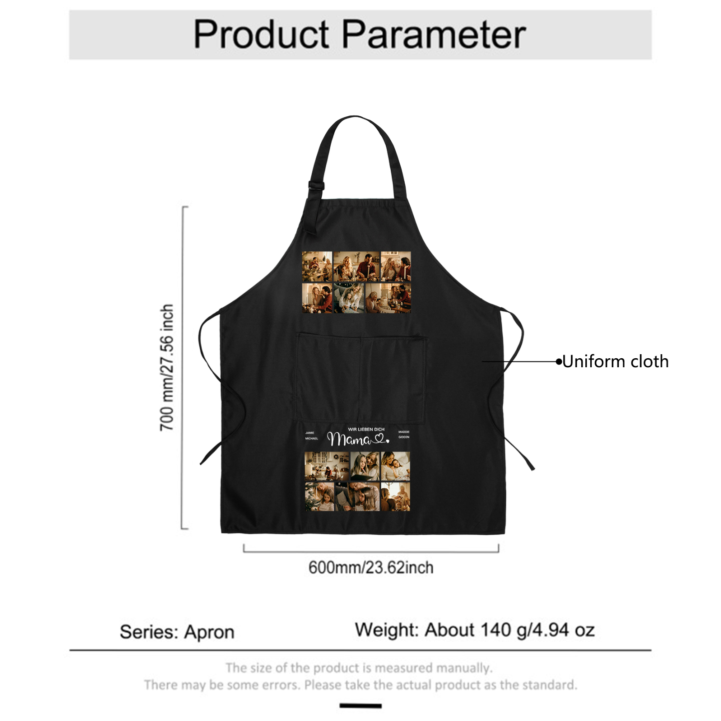 Personalisierte 12 Fotos Kochschürze/Backschürze perfektes Geschenk für Mama zum Muttertag