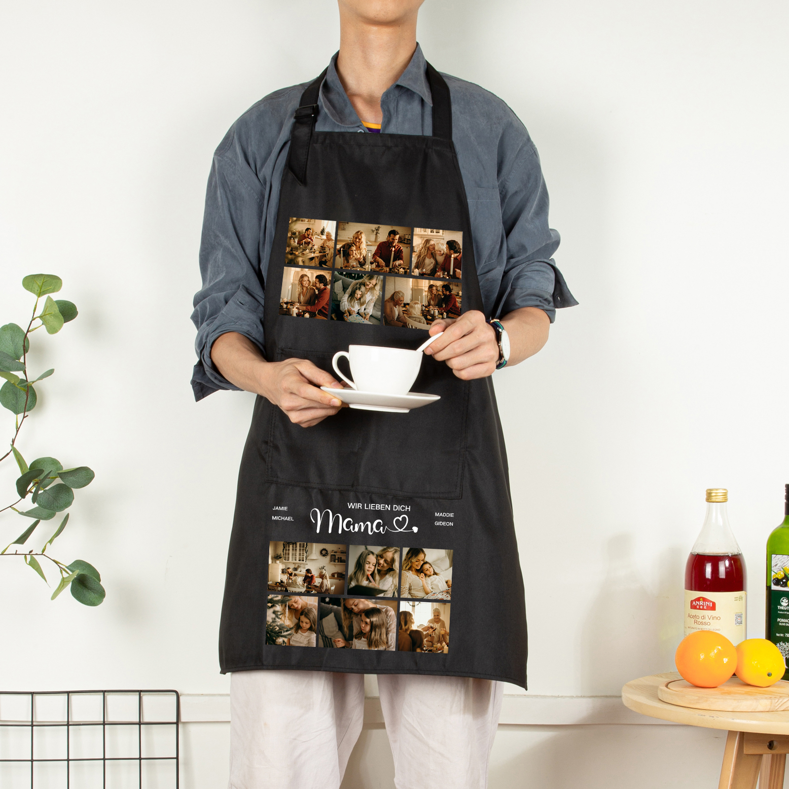 Personalisierte 12 Fotos Kochschürze/Backschürze perfektes Geschenk für Mama zum Muttertag