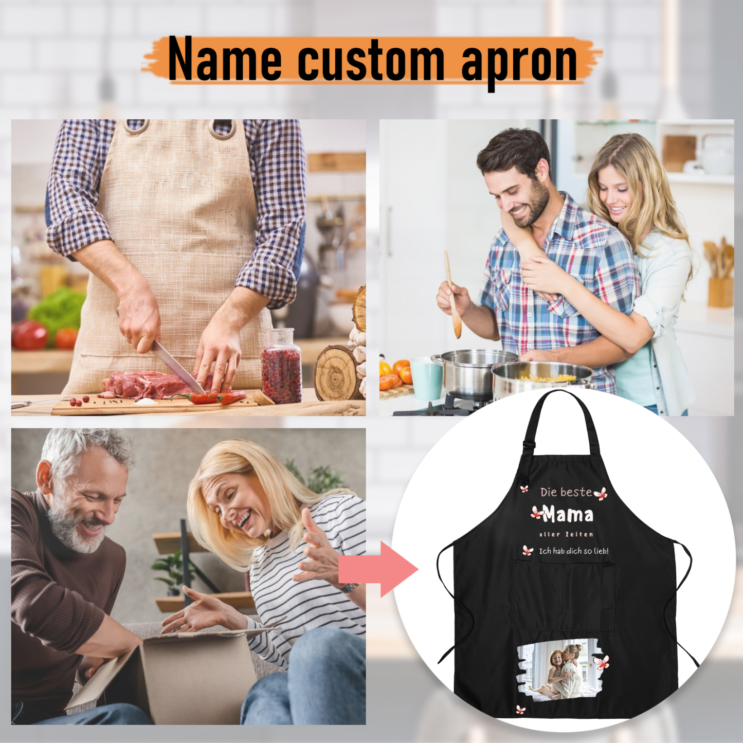 Personalisierte Text & Foto Kochschürze/Backschürze perfektes Geschenk für Mama zum Muttertag
