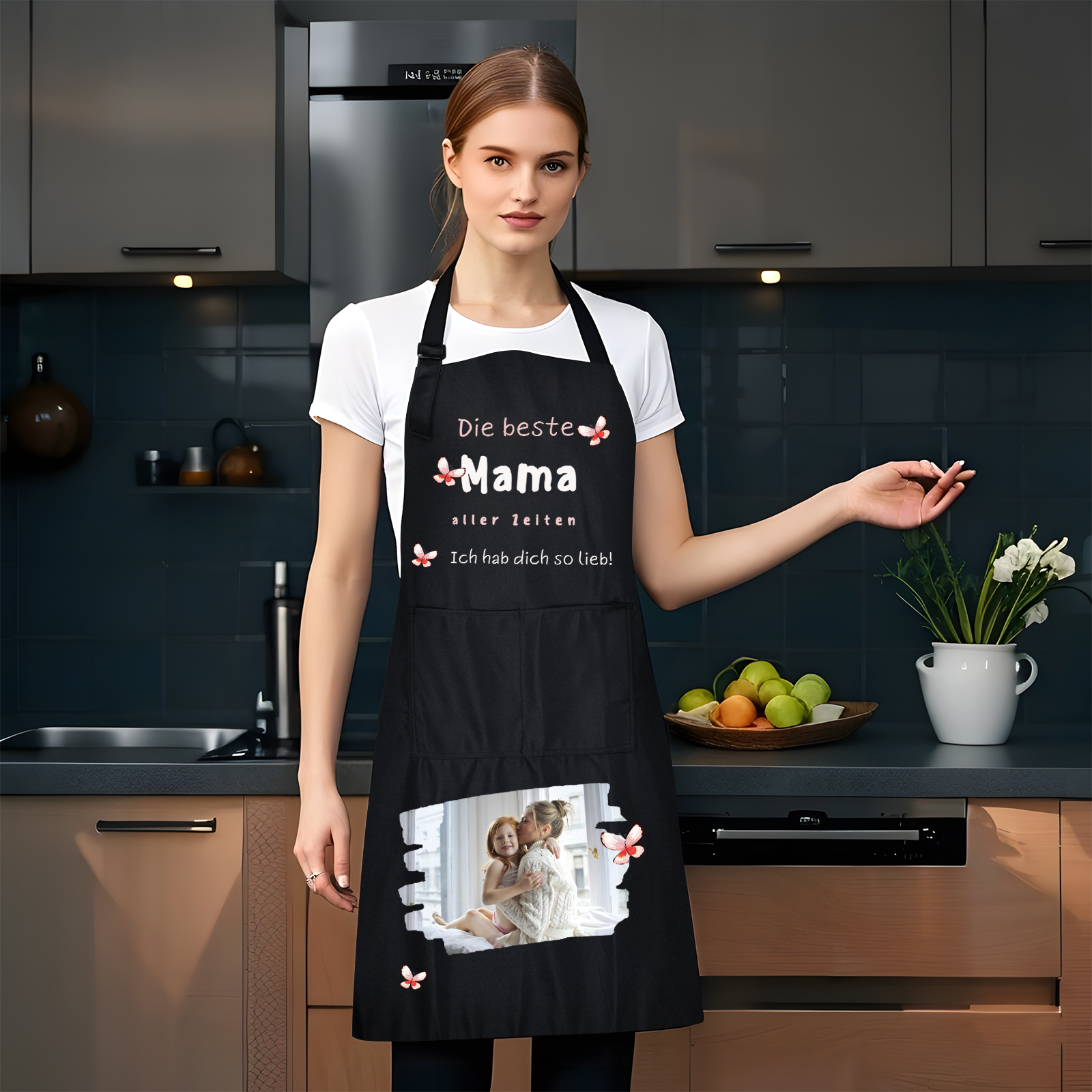 Personalisierte Text & Foto Kochschürze/Backschürze perfektes Geschenk für Mama zum Muttertag