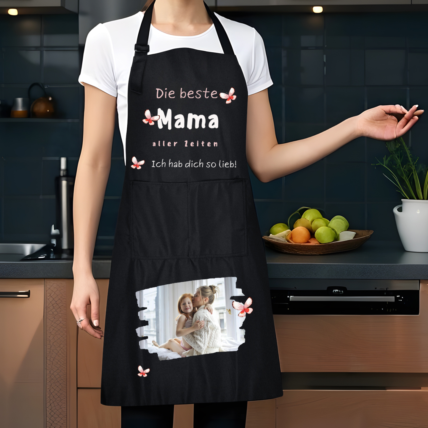 Personalisierte Text & Foto Kochschürze/Backschürze perfektes Geschenk für Mama zum Muttertag