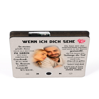 Personalisiertes Foto & Lied farbige Acryl-Holz Kühlschrankmagnet mit Musikfunktion