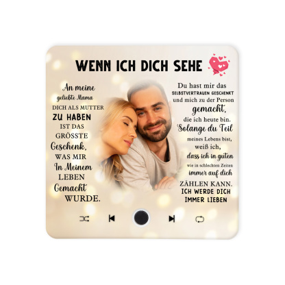 Personalisiertes Foto & Lied farbige Acryl-Holz Kühlschrankmagnet mit Musikfunktion