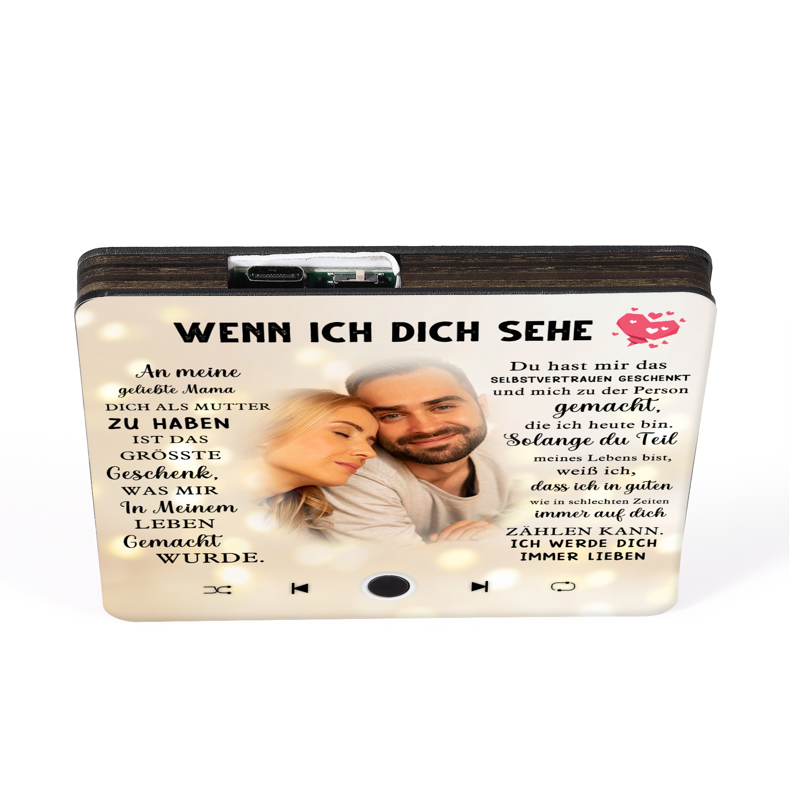 Personalisiertes Foto & Lied farbige Acryl-Holz Kühlschrankmagnet mit Musikfunktion