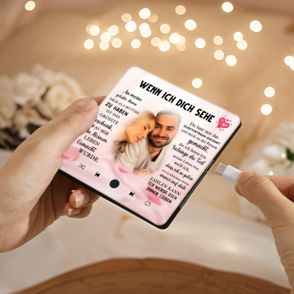 Personalisiertes Foto & Lied farbige Acryl-Holz Kühlschrankmagnet mit Musikfunktion