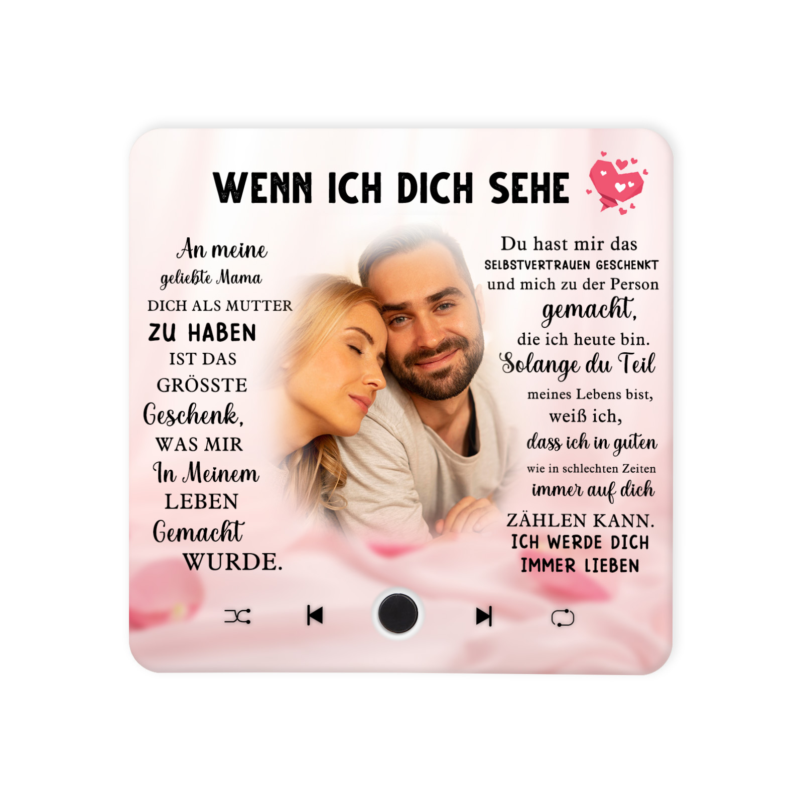 Personalisiertes Foto & Lied farbige Acryl-Holz Kühlschrankmagnet mit Musikfunktion