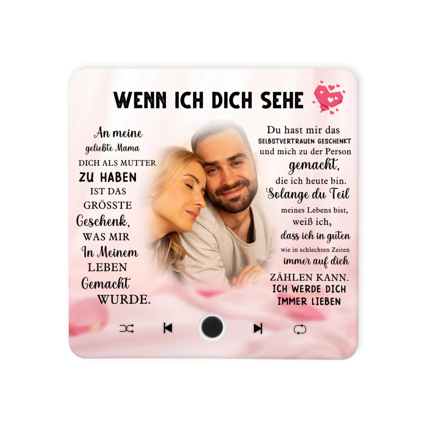 Personalisiertes Foto & Lied farbige Acryl-Holz Kühlschrankmagnet mit Musikfunktion