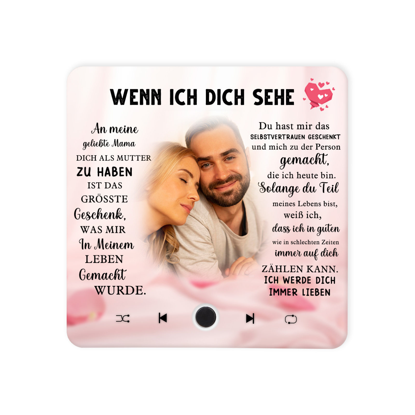 Personalisiertes Foto & Lied farbige Acryl-Holz Kühlschrankmagnet mit Musikfunktion
