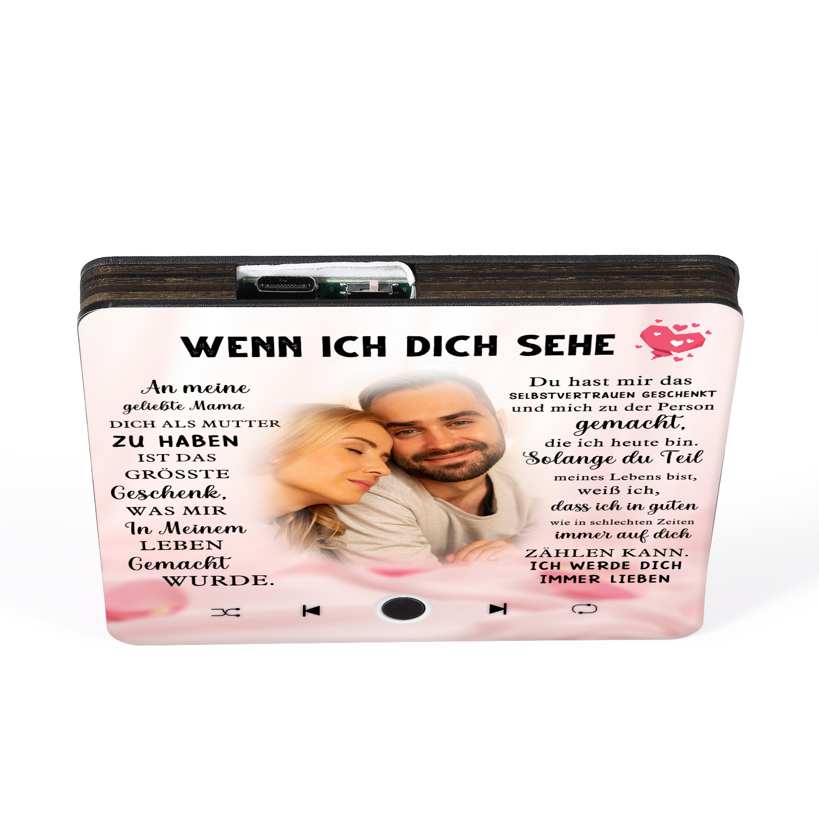 Personalisiertes Foto & Lied farbige Acryl-Holz Kühlschrankmagnet mit Musikfunktion