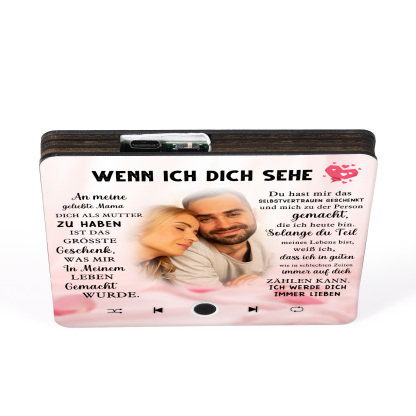 Personalisiertes Foto & Lied farbige Acryl-Holz Kühlschrankmagnet mit Musikfunktion
