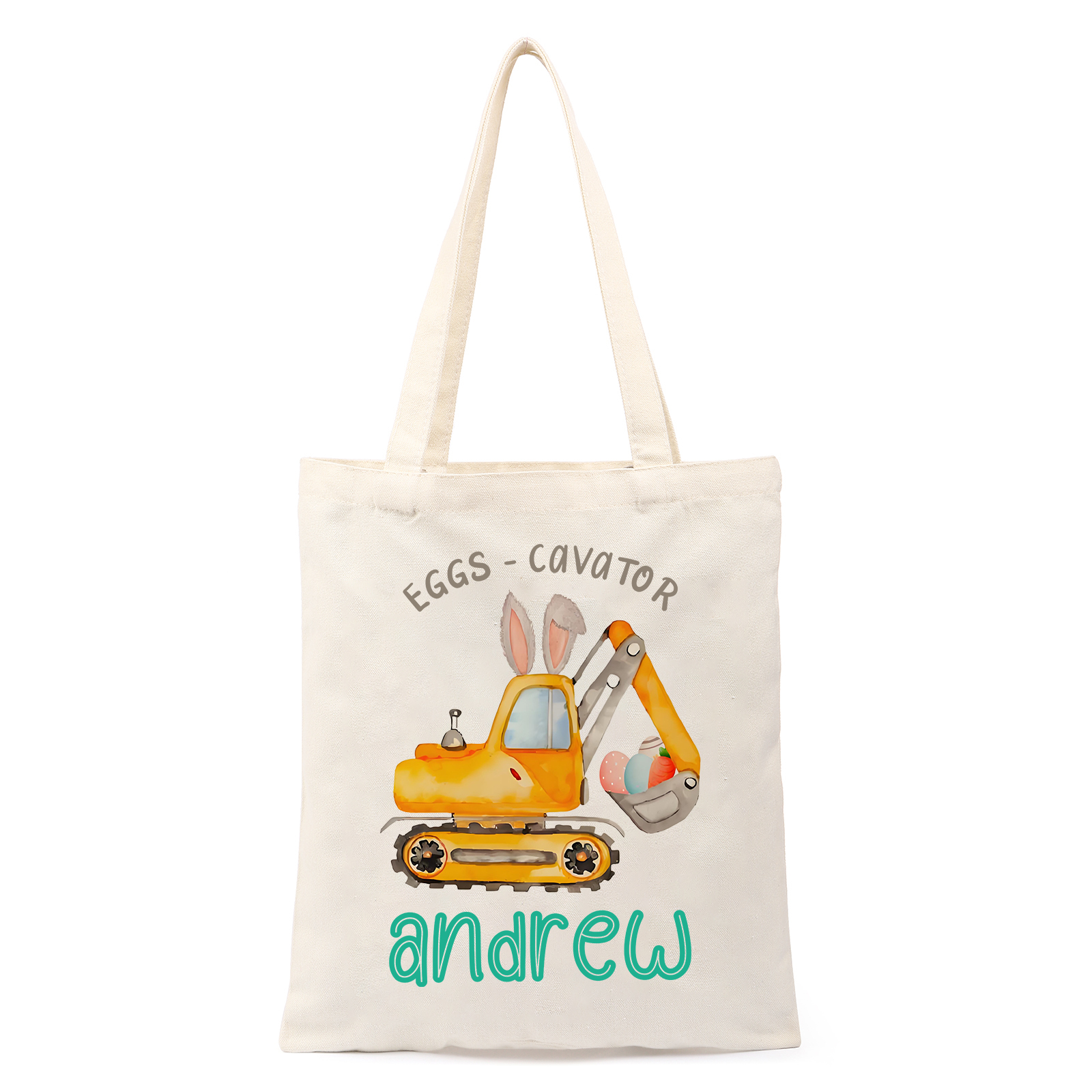 Personalisierbarer Name & Text Ostern Leinen Hase Tasche