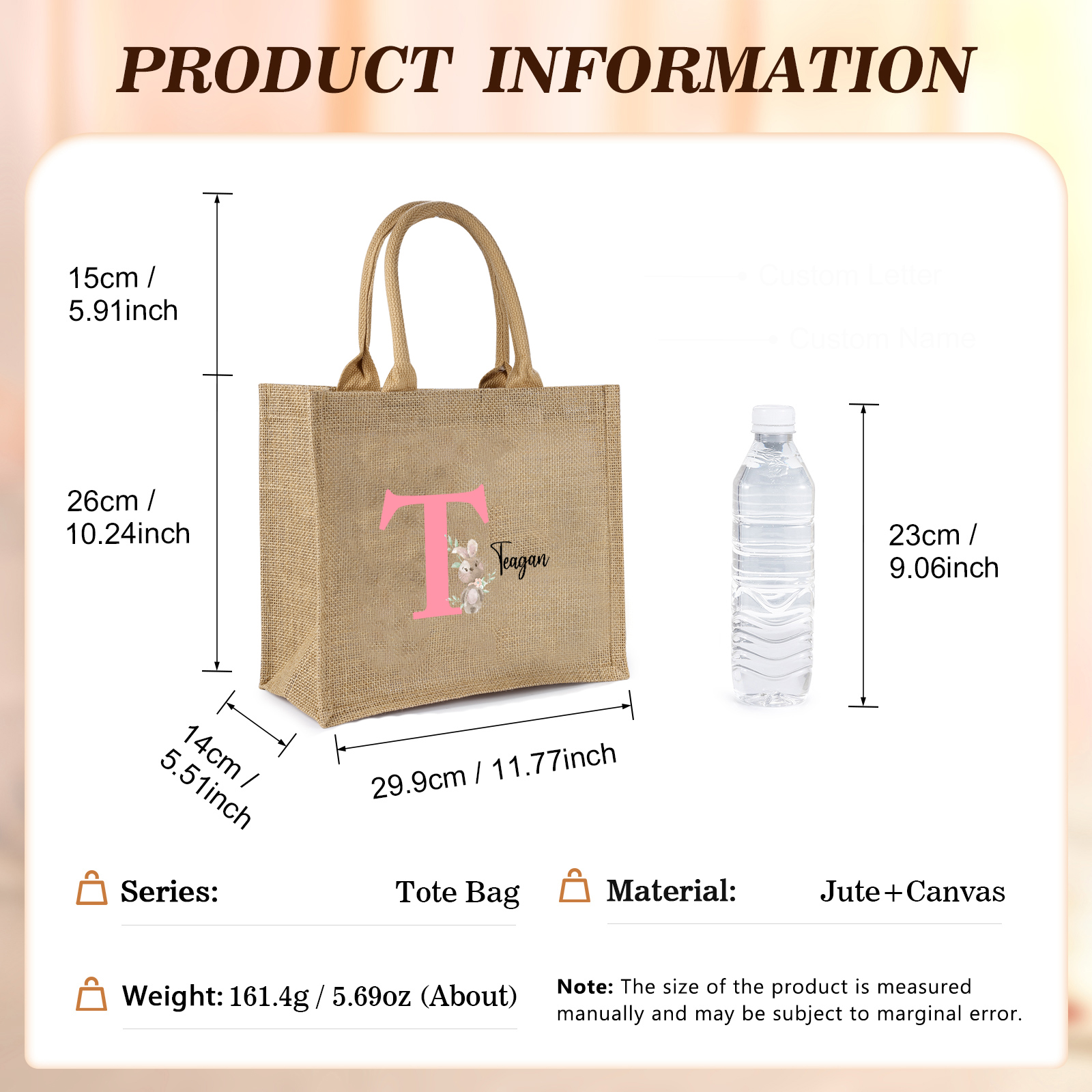 Personalisierbarer Name & Buchstabe Ostern Leinen Hase Tasche