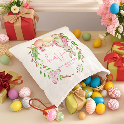 Personalisierbarer Name Ostern Leinen Hase Tasche-OSTERLIEFERUNG FÜR SIE