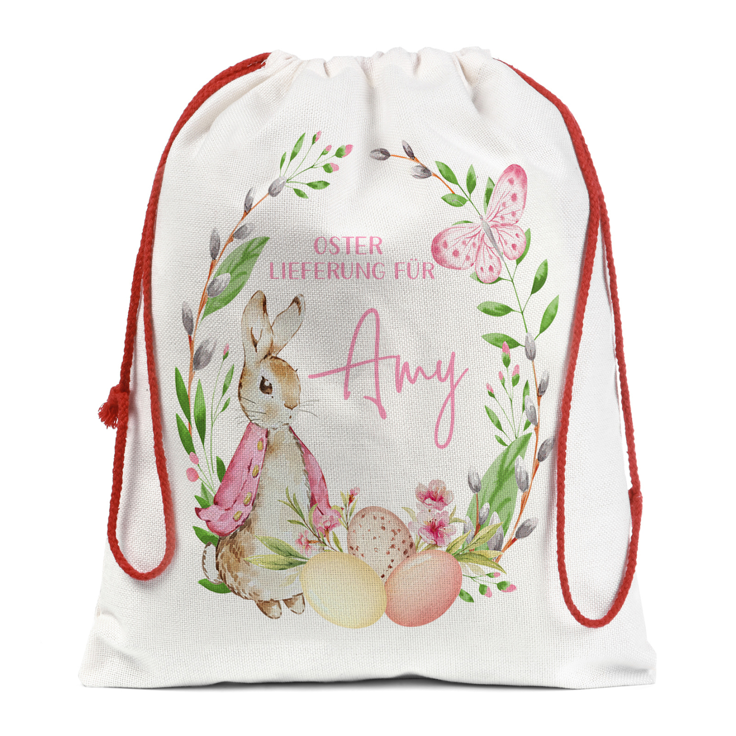 Personalisierbarer Name Ostern Leinen Hase Tasche-OSTERLIEFERUNG FÜR SIE