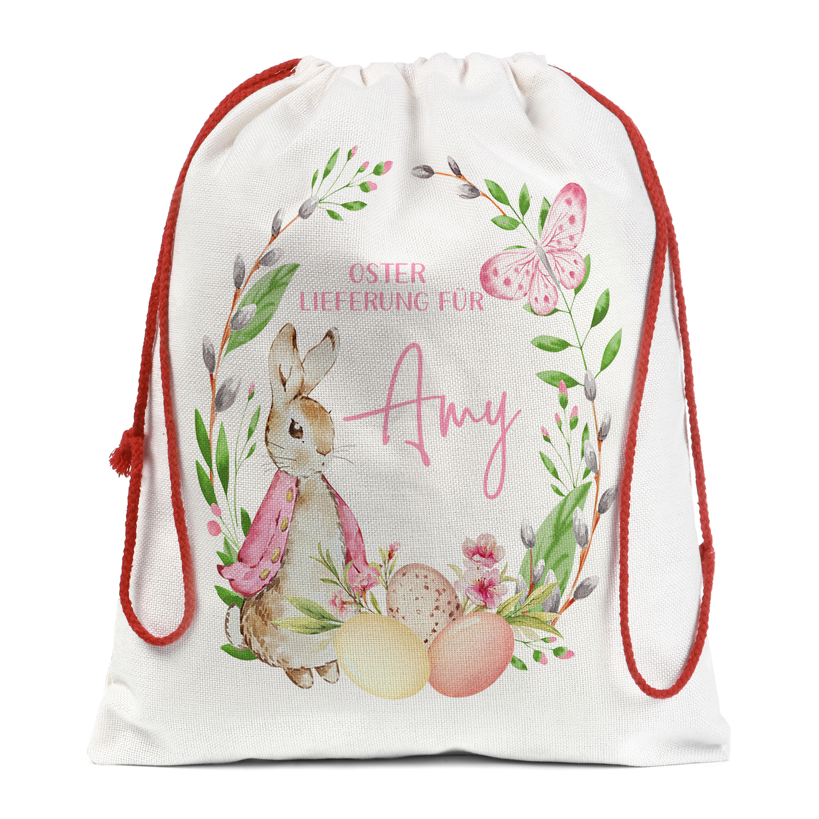 Personalisierbarer Name Ostern Leinen Hase Tasche-OSTERLIEFERUNG FÜR SIE