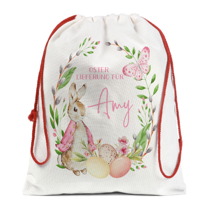 Personalisierbarer Name Ostern Leinen Hase Tasche-OSTERLIEFERUNG FÜR SIE