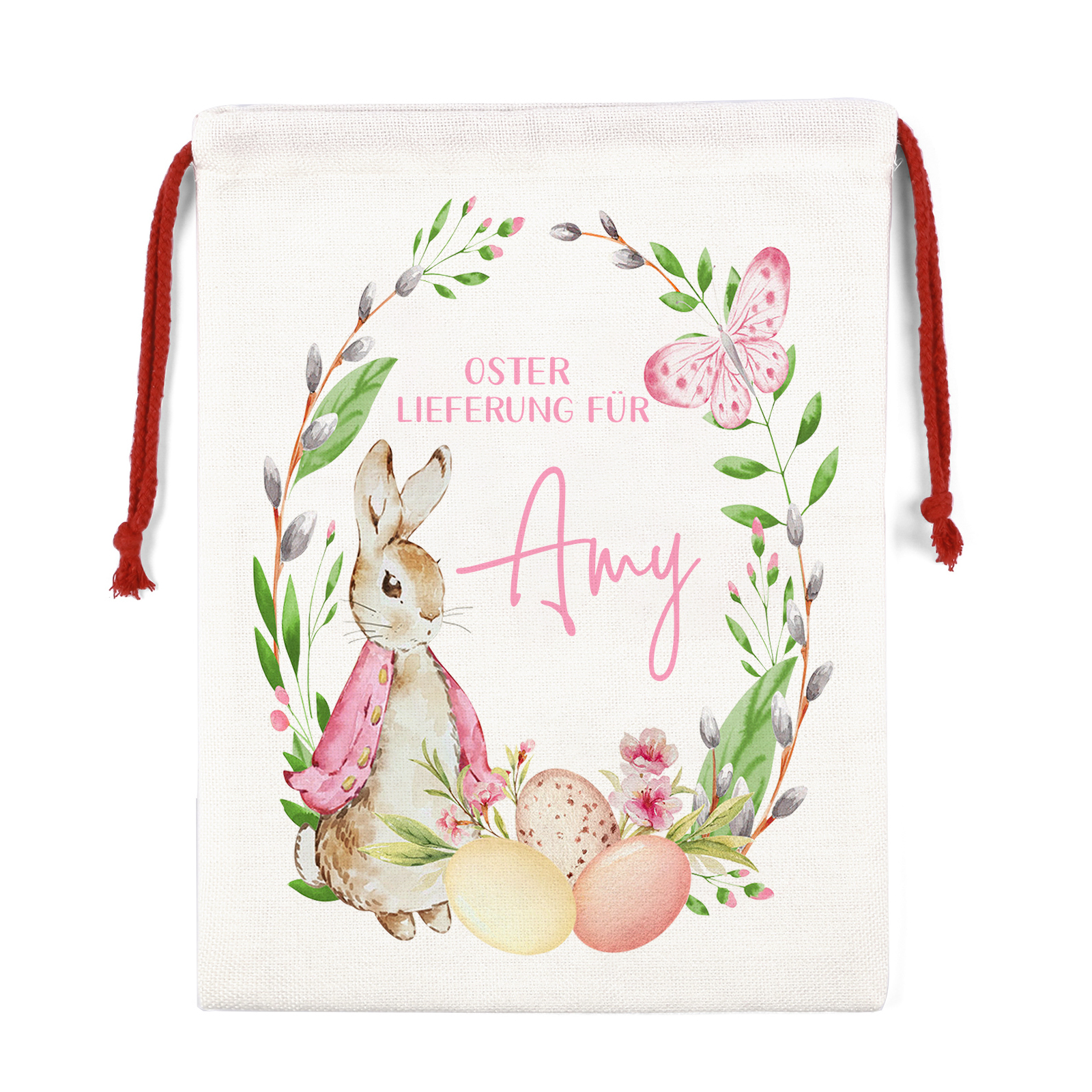 Personalisierbarer Name Ostern Leinen Hase Tasche-OSTERLIEFERUNG FÜR SIE