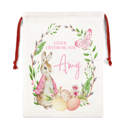 Personalisierbarer Name Ostern Leinen Hase Tasche-OSTERLIEFERUNG FÜR SIE