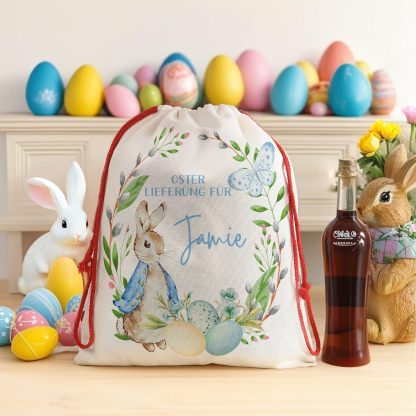 Personalisierbarer Name Ostern Leinen Hase Tasche-OSTERLIEFERUNG FÜR SIE