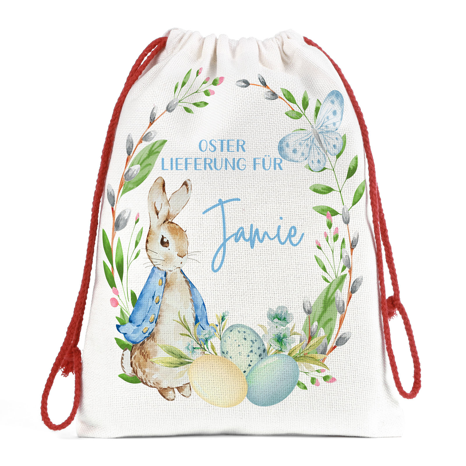 Personalisierbarer Name Ostern Leinen Hase Tasche-OSTERLIEFERUNG FÜR SIE