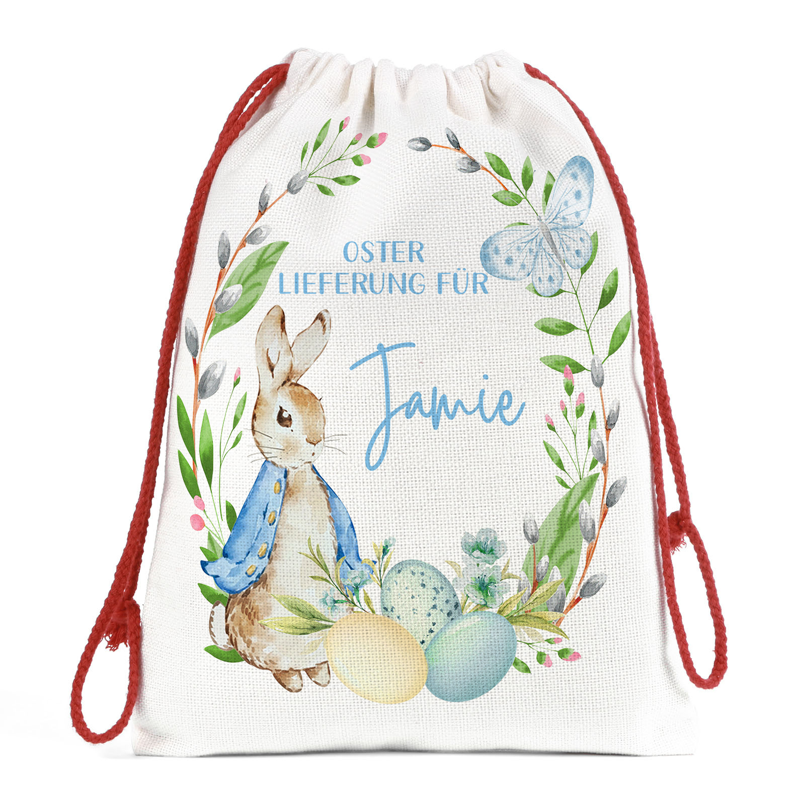 Personalisierbarer Name Ostern Leinen Hase Tasche-OSTERLIEFERUNG FÜR SIE