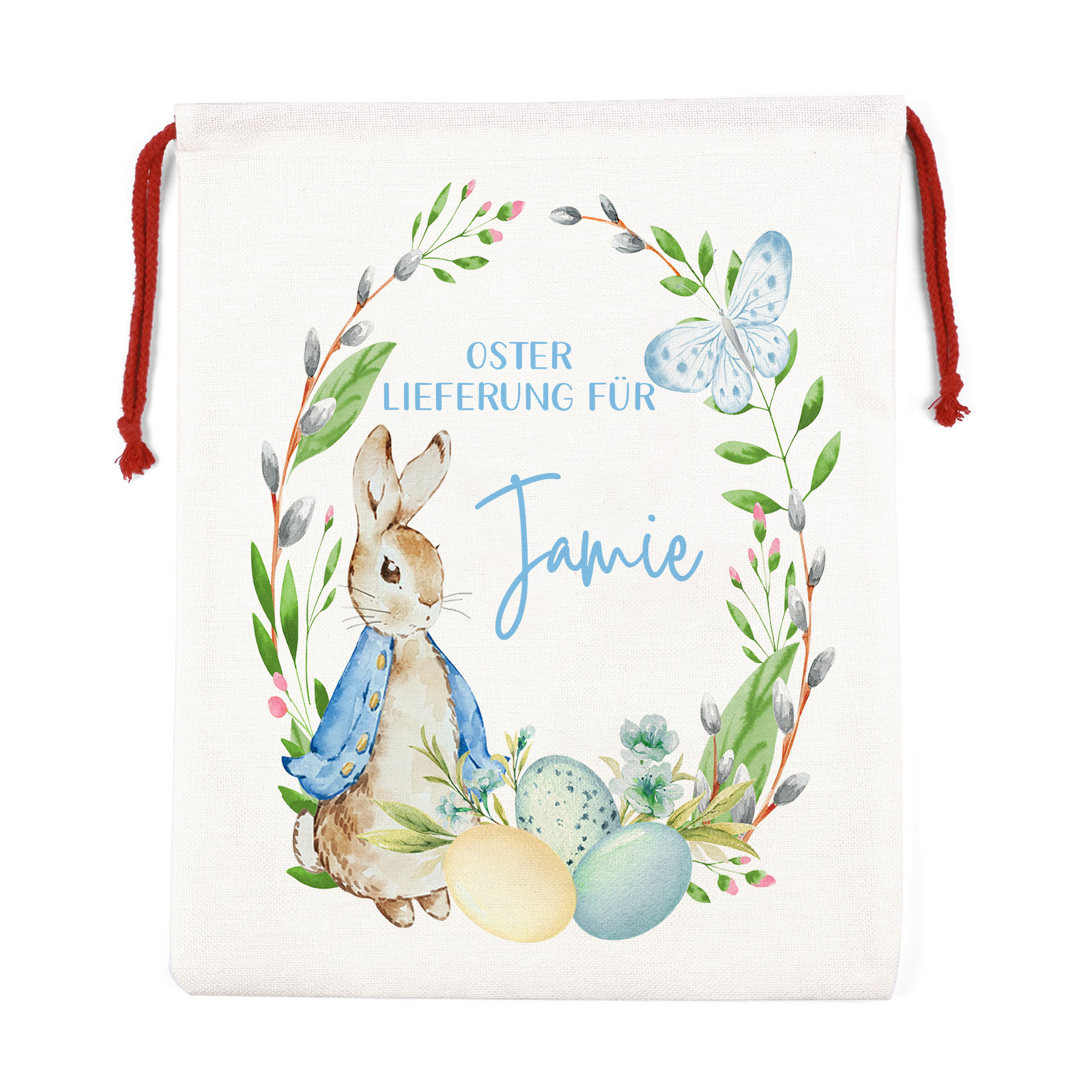Personalisierbarer Name Ostern Leinen Hase Tasche-OSTERLIEFERUNG FÜR SIE