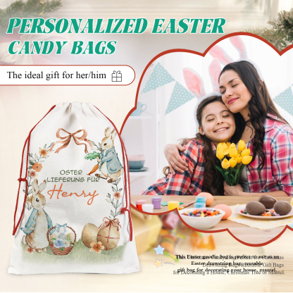 Personalisierbarer Name Ostern Leinen Hase Tasche-OSTERLIEFERUNG FÜR SIE