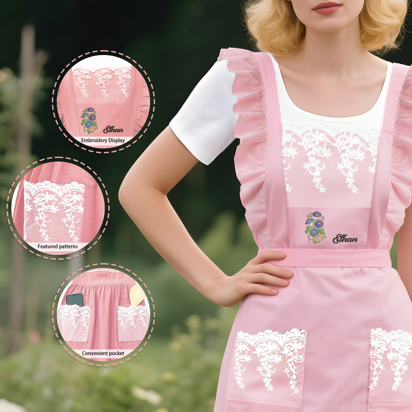 Personalisierte Name & Geburtsblume Kochschürze/Backschürze perfektes Geschenk für Mama zum Muttertag