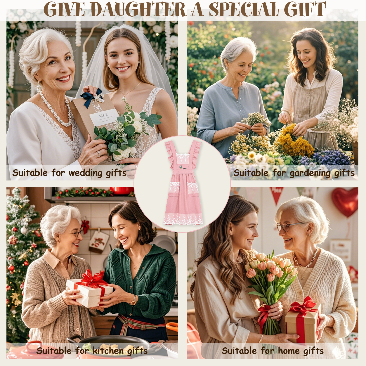 Personalisierte Name & Geburtsblume Kochschürze/Backschürze perfektes Geschenk für Mama zum Muttertag