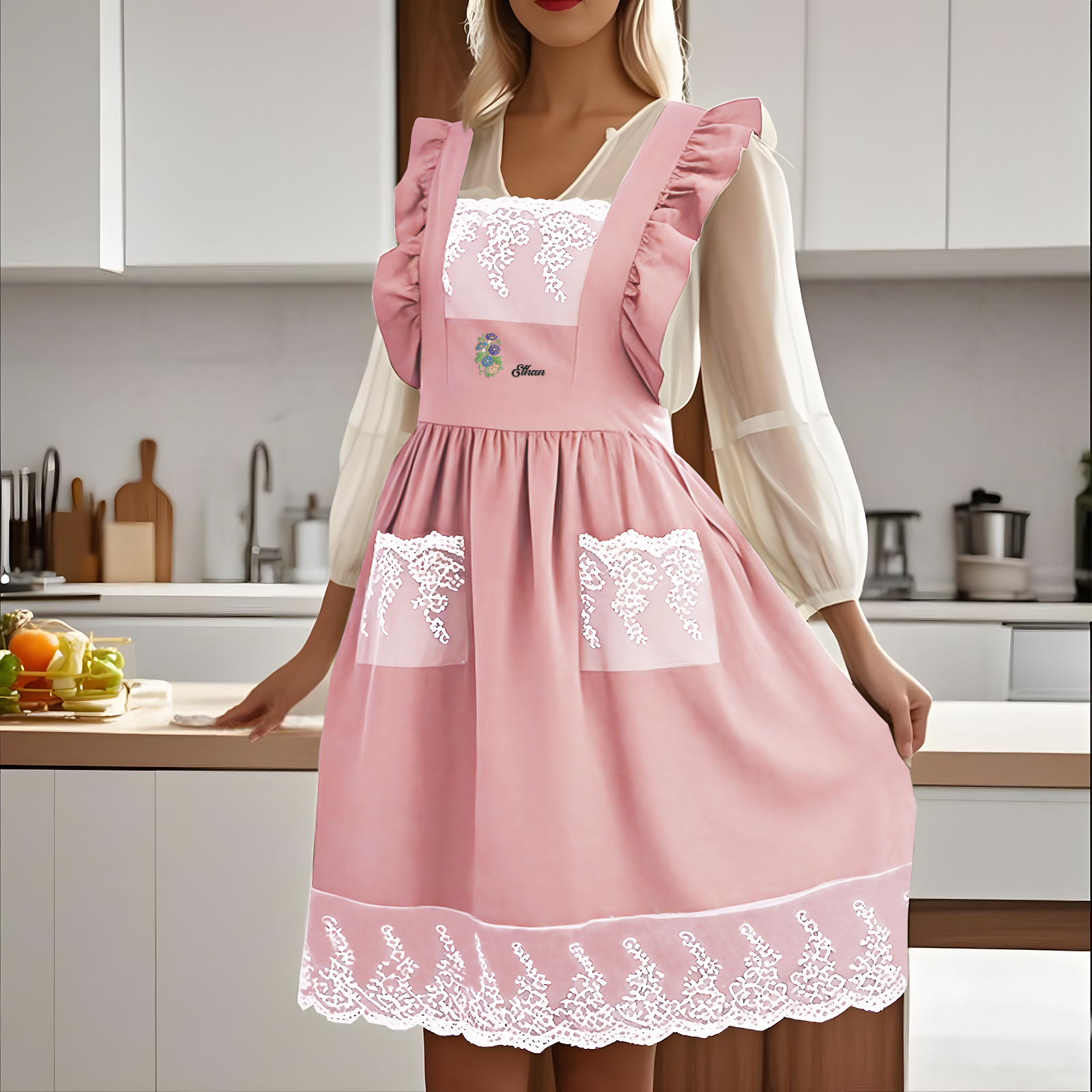 Personalisierte Name & Geburtsblume Kochschürze/Backschürze perfektes Geschenk für Mama zum Muttertag