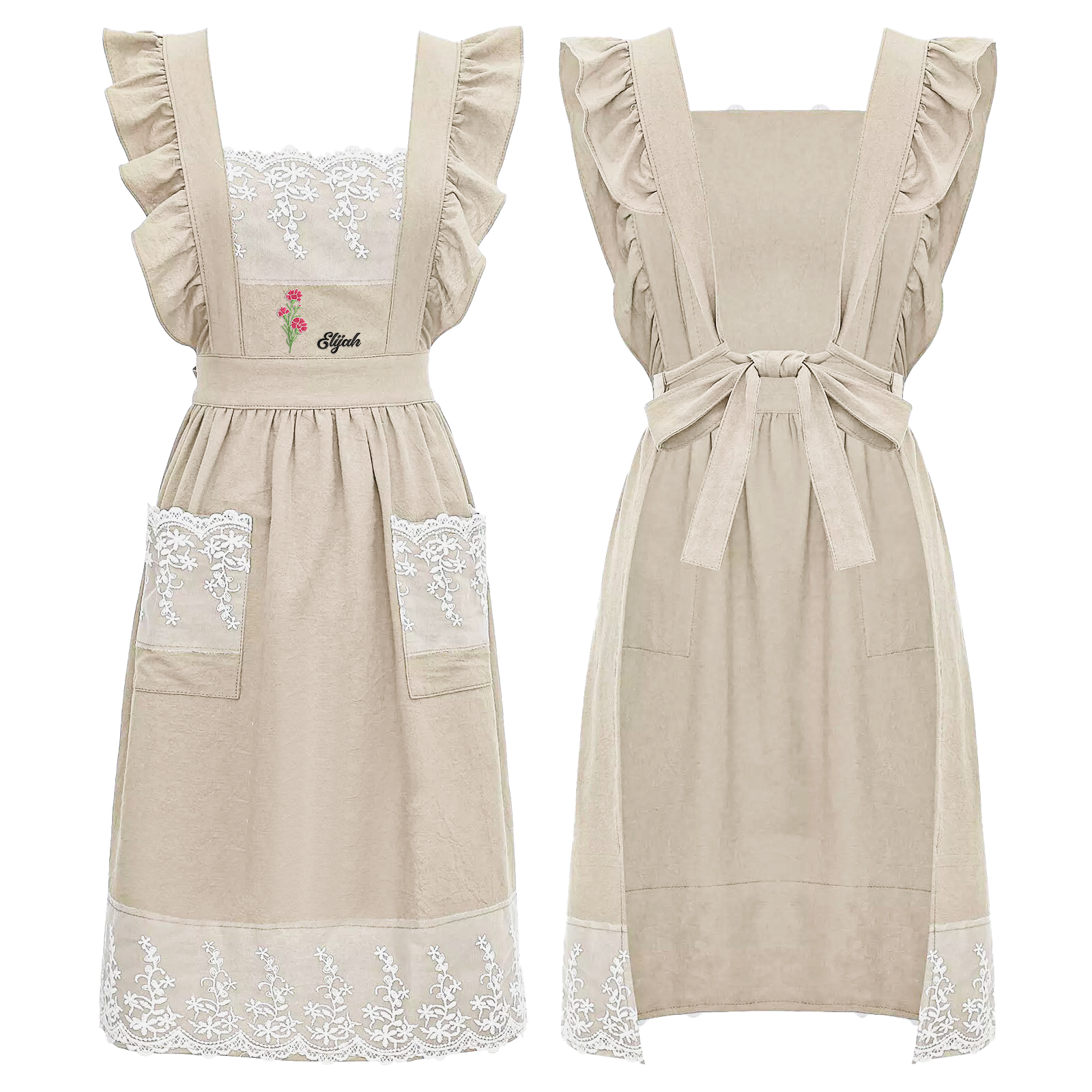 Personalisierte Name & Geburtsblume Kochschürze/Backschürze perfektes Geschenk für Mama zum Muttertag