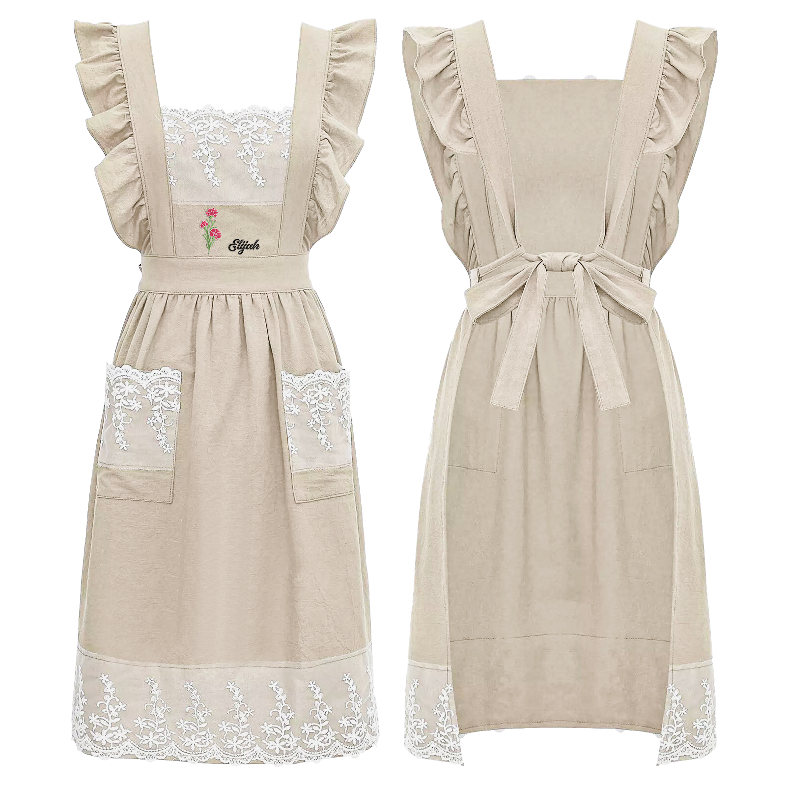 Personalisierte Name & Geburtsblume Kochschürze/Backschürze perfektes Geschenk für Mama zum Muttertag