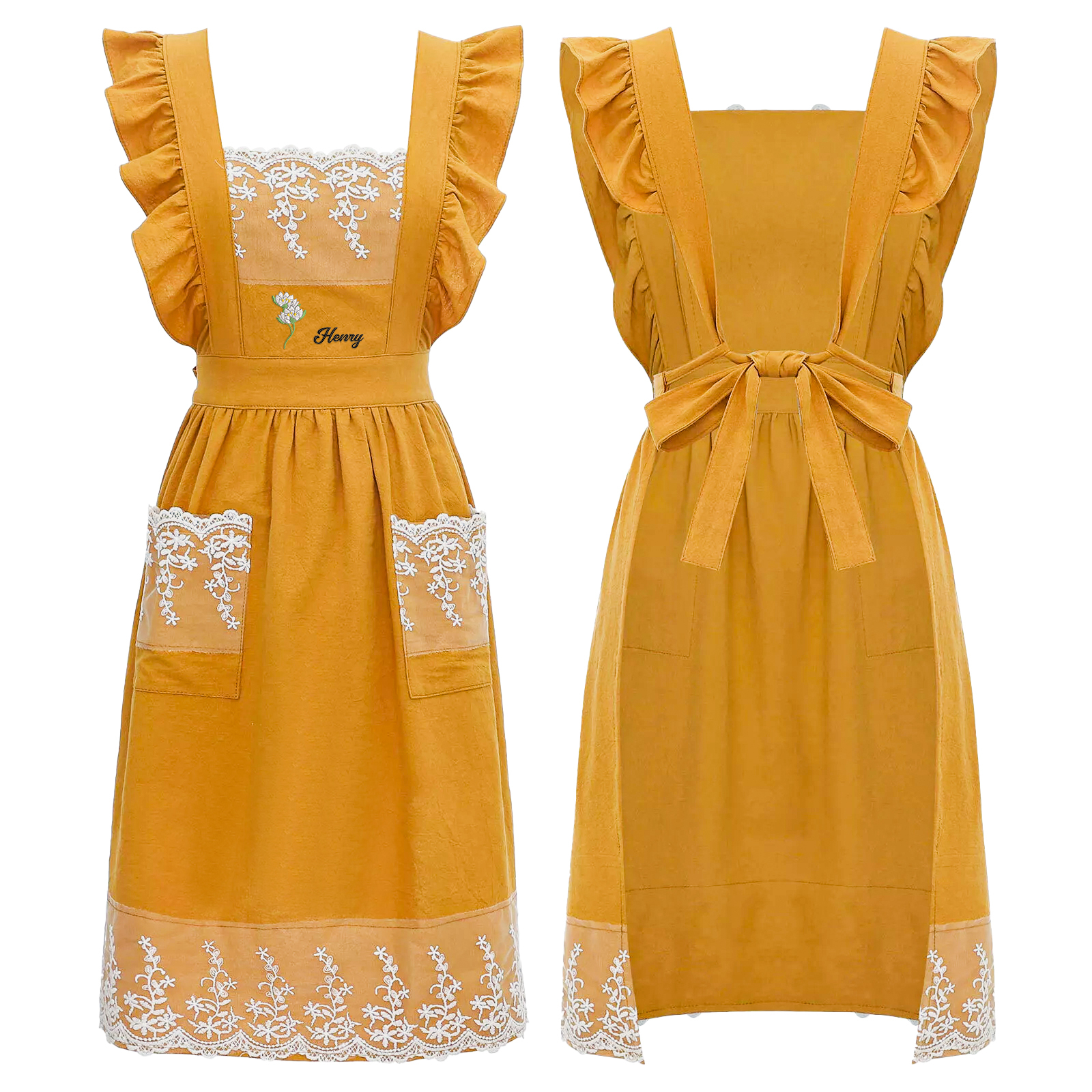 Personalisierte Name & Geburtsblume Kochschürze/Backschürze perfektes Geschenk für Mama zum Muttertag