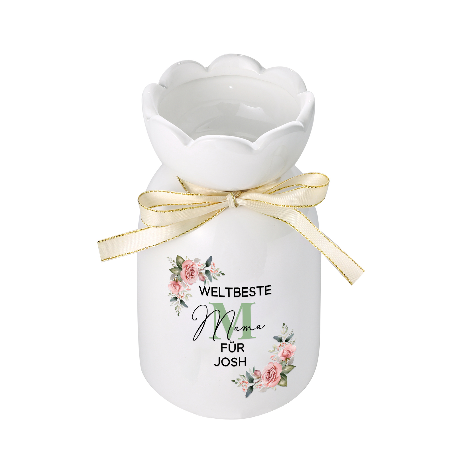 Personalisierte 1-6 Namen Blumen Gießvase mit Henkel Mama Vase-Weltbeste Mama für...-Pefektes Geschenk für MAMA